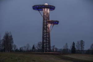 Estonian watchtower lit with Robe