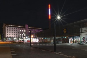 Parkplatzbeleuchtung am Bürser Lünerseepark durch solare LED-Leuchten von LEDon