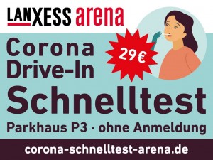 Corona: Schnelltest-Drive-In in Parkhaus der Kölner Lanxess Arena