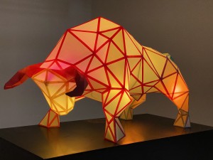 Chinese Ox sculpture illuminated by Astera