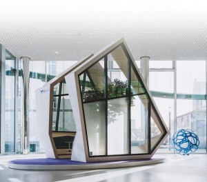Technische Unterstützung von Sinus bei Cube-Bau im Merck Innovation-Center