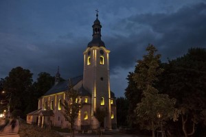 Church of the Holy Trinity in Liberec illuminated by Anolis