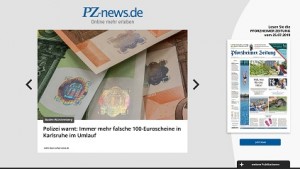Pforzheimer Zeitung mit interaktiver Touch-Anwendung in 4k