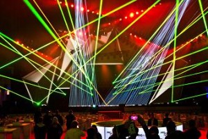 PRG-Bühne mit über 400 W Laserleistung auf der Prolight + Sound