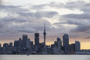 Anolis-Installation auf Aucklands Sky Tower